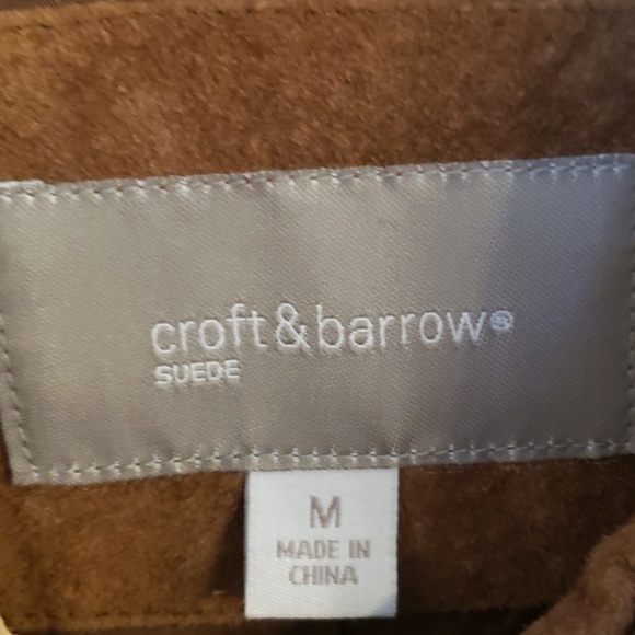 Croft & Barrow Light Brown Suede Zipper Jacket - Picture 3 of 4